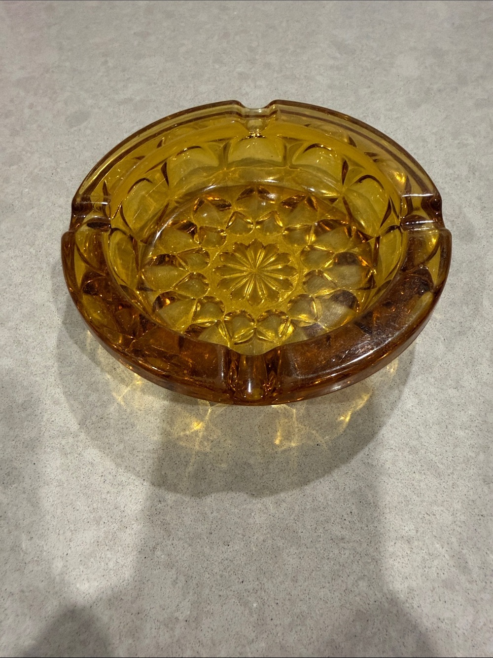 Vintage Anchor Hocking Amber Ash Tray